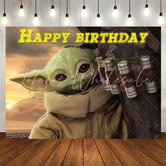 Lofaris Green Monster Cartoon Boy Happy Birthday Backdrop