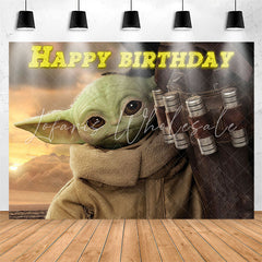 Lofaris Green Monster Cartoon Boy Happy Birthday Backdrop