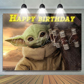 Lofaris Green Monster Cartoon Boy Happy Birthday Backdrop