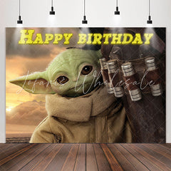 Lofaris Green Monster Cartoon Boy Happy Birthday Backdrop