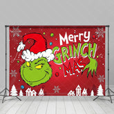 Lofaris Green Monster Snowflake Red Merry Christmas Backdrop