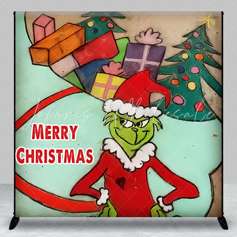 Lofaris Green Monster Xmas Tree Gifts Christmas Backdrop