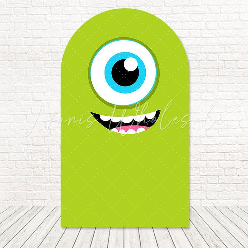 Green Monsters Inc. Arch Backdrop for Playful and Fun Party Decor