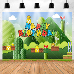 Lofaris Green Mountain Adventure Game Level Birthday Backdrop