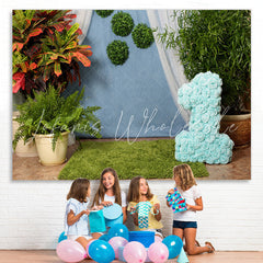 Lofaris Green Plant Grass First Birthday Photo Backdrop for Party