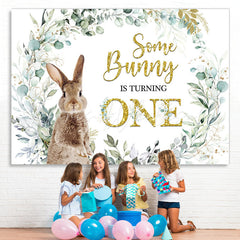 Lofaris Green Plant Some Bunny Is Turning One Birthday Backdrop