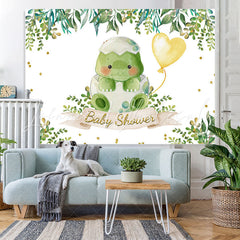 Lofaris Green Plants And Tirtle With Heart Baby Shower Backdrop