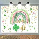 Lofaris Green Rainbow Heart Grass Happy Birthday Backdrop