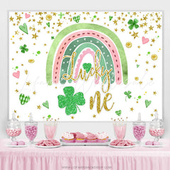 Lofaris Green Rainbow Heart Grass Happy Birthday Backdrop