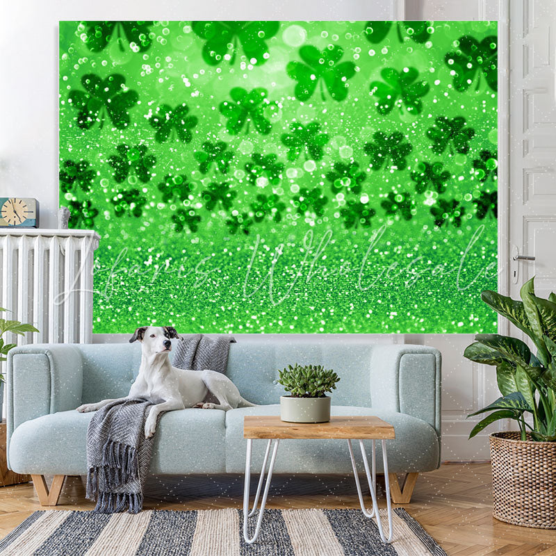 Lofaris Green Shamrock And Raindrop Simple Brokeh Backdrop