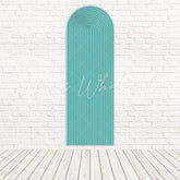 Green Slatted Arch Backdrop for Nature-Inspired and Serene Party Themes