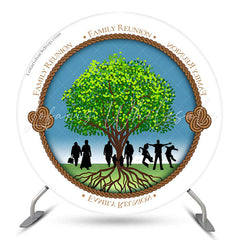 Lofaris Green Tree Family Reunion Vacation Round Backdrop