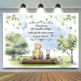 Lofaris Green Trees And Blue Balloon Bear Birhday Backdrop