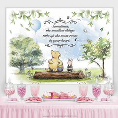 Lofaris Green Trees And Blue Balloon Bear Birhday Backdrop