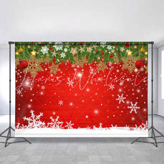 Lofaris Green Trees Decoration And Chrismas Red Wood Backdrop