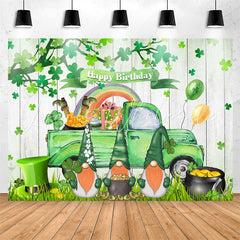 Lofaris Green Truck Dwarf St Patricks Birthday Backdrop