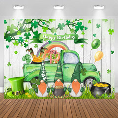 Lofaris Green Truck Dwarf St Patricks Birthday Backdrop