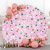 Lofaris Green White Spot Roung Pink Birthday Party Backdrop