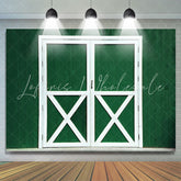 Lofaris Green With White Wooden Door Cowboy Birthday Backdrop