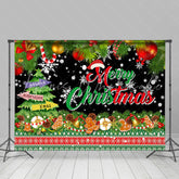 Lofaris Green Xmas Tree Gingerbread Merry Christmas Backdrop