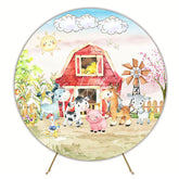 Greenery Farm Planting Round Backdrop for Outdoor Event