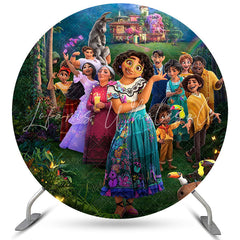 Lofaris Greeny Cartoon Forest Happy Character Birthday Backdrop