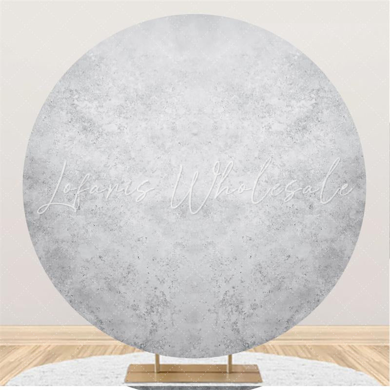 Lofaris Grey Abstract Birthday Party Custom Circle Backdrop