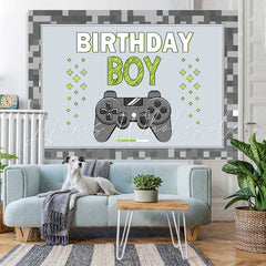 Lofaris Grey Game Machine Happy Birthday Party Backdrop For Boy