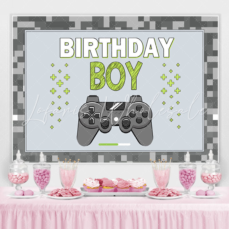 Lofaris Grey Game Machine Happy Birthday Party Backdrop For Boy