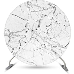 Lofaris Grey Line Marble Abstract Round Birthday Backdrop