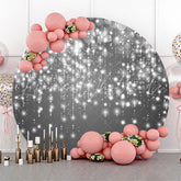 Lofaris Grey Shine String Circle Birthday Backdrop Cover