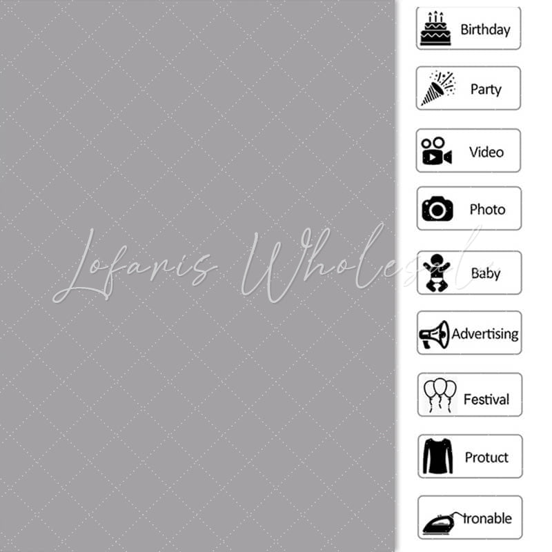 Lofaris Grey Solid Simple Party Backdrop for Photo