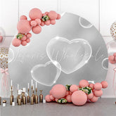 Lofaris Grey With Love Round Birthday Party Decoration Backdrop