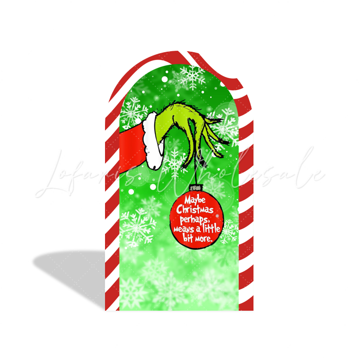 Grinch Cartoon Happy Birthday Party Arch Backdrop Wall Cloth Cover