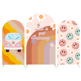 Let?¡¥s Groovy Happy Birthday Baby Shower Party Arch Backdrop Wall Cloth Cover