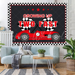 Lofaris Growing Up Two Fast Car Themed Happy Birthay Backdrop