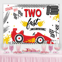 Lofaris Growing Up Two Last Racing Car Happy Birthday Backdrop