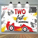 Lofaris Growing Up Two Last Racing Car Happy Birthday Backdrop