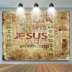 Lofaris Grunge Paper Jesus Christ Photo Christmas Backdrop