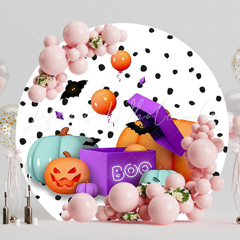 Halloween Boo Round Backdrop for Spooky Party Theme Ideas