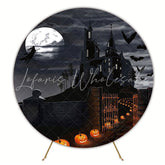 Halloween Castle Night Round Backdrop for Spooky Fun
