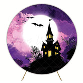 Halloween Castle Spooky Round Backdrop for Party