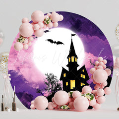 Halloween Castle Spooky Round Backdrop for Party