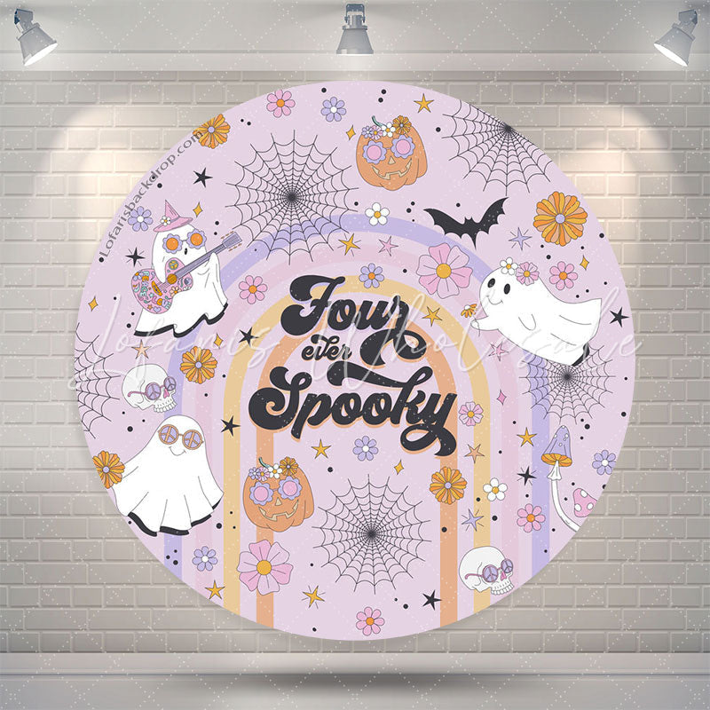 Lofaris Halloween Four Ever Spooky Round Birthday Backdrop