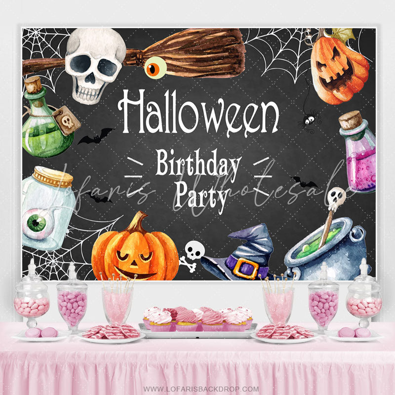 Lofaris Halloween Happy Birthday Party Themed Backdrop For Kids