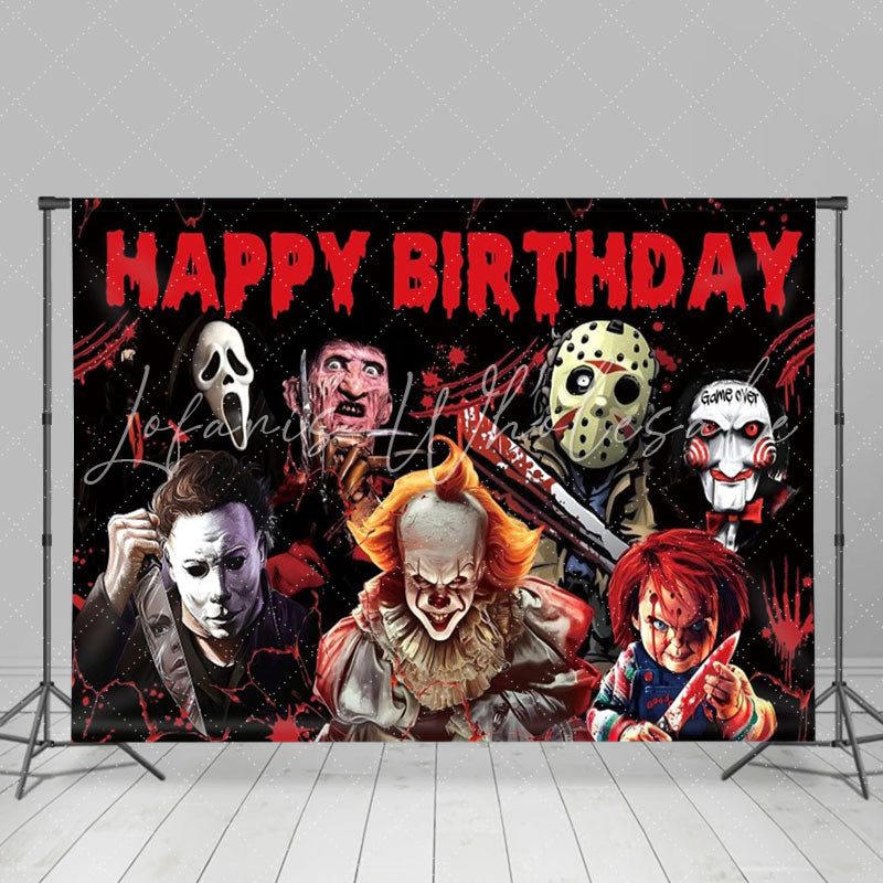 Halloween Horror Movie Birthday Decorations Backdrop