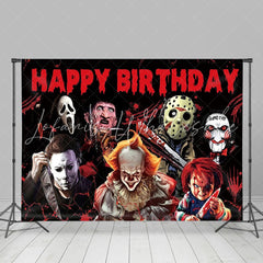 Halloween Horror Movie Birthday Decorations Backdrop