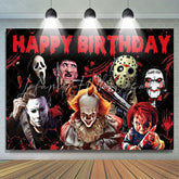 Halloween Horror Movie Birthday Decorations Backdrop