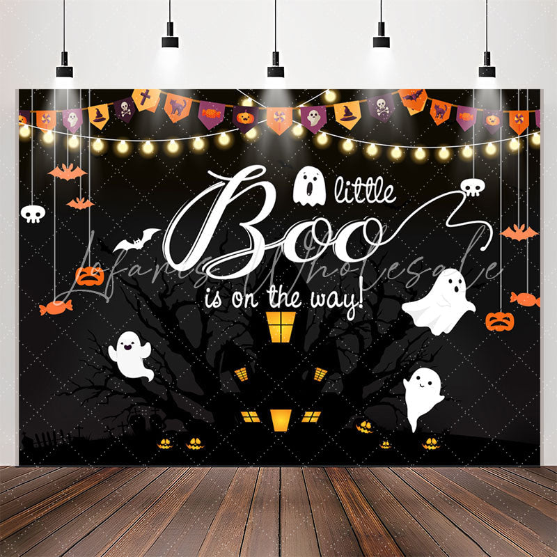Lofaris Halloween Light A Little Boo Baby Shower Backdrop