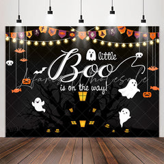 Lofaris Halloween Light A Little Boo Baby Shower Backdrop